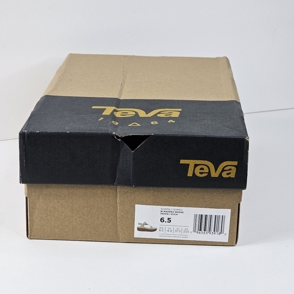 New! Teva Madera Wedge Leather Platform Sandals in Eucalyptus - Picture 13 of 13